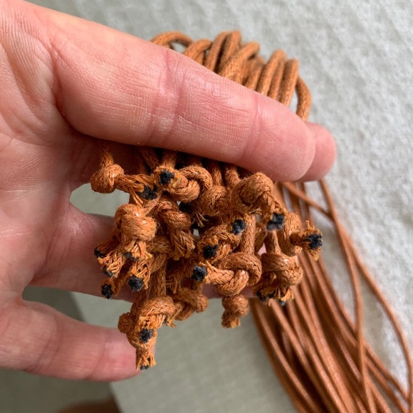 Boho woven tie belt with wooden beads - Picture 8 of 9